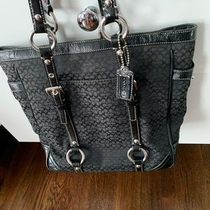 Coach Black Signature Tote Bag!